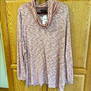 Lane Bryant long sleeved cowl neck swing top, size 26/28